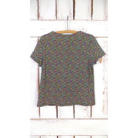 90s black colorful speckleded short sleeve pullover tee - Picture 3 of 5